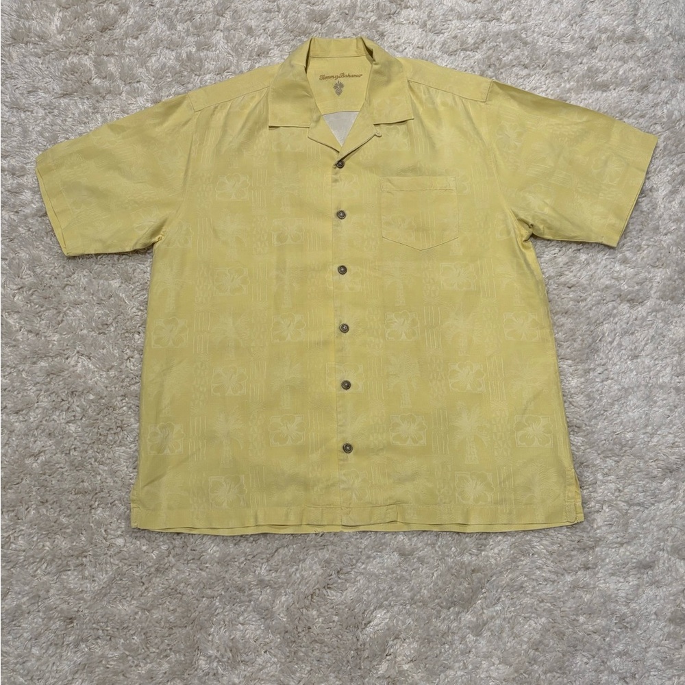 Tommy Bahama Light Yellow Embroidered Shirt